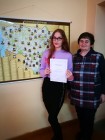 Gabrielė Debesiūnaitė apdovanota padėkos raštu konkurse "Mano demonai"